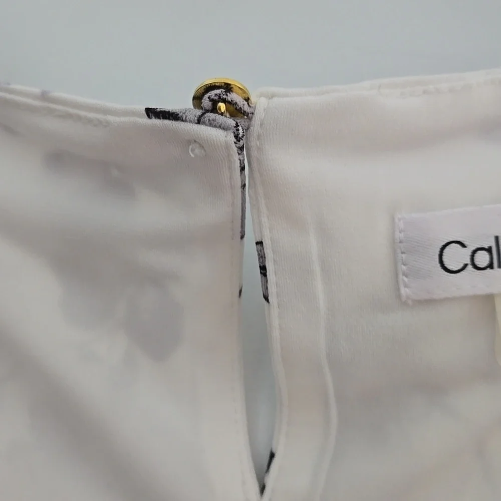 Calvin Klein Women's Floral Sleeveless Top - Black and White - Picture 3 of 6